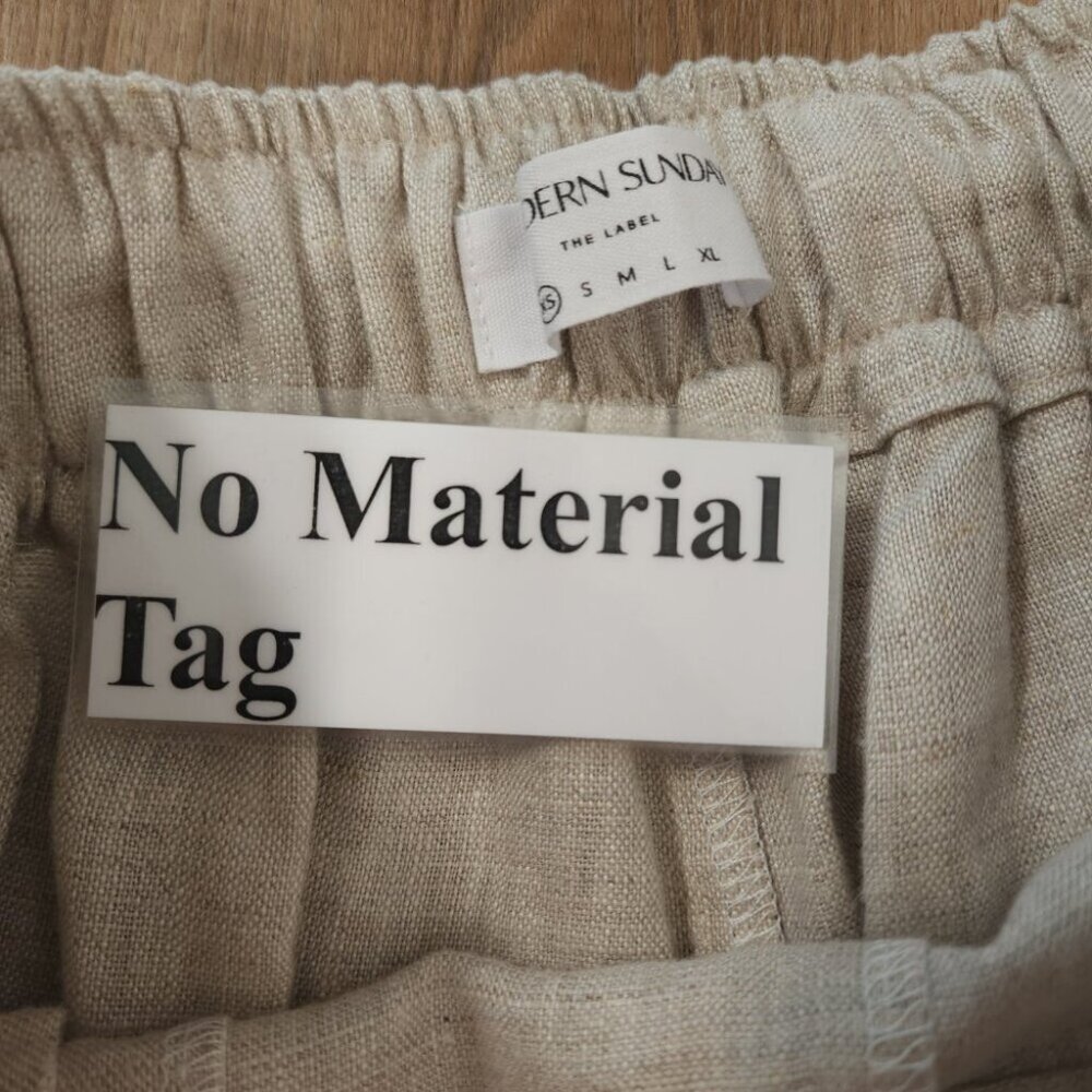 Mondern Sunday the Label Wide Leg 100% Linen Pant In natural Minimalist S XS - Picture 5 of 11